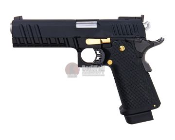 AW Custom HX21 Double Barrel Hi Capa 1911 GBB Airsoft Pistol - Black 1