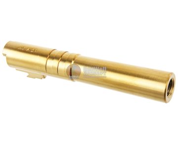 COWCOW Technology Stainless Steel Threaded Outer Barrel for Tokyo Marui Hi-Capa 4.3 GBB Series (.45 marking) - Gold