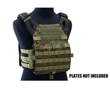 Crye Precision (By ZShot) Jumpable Plate Carrier JPC 2.0 w/ Flat M4 Molle Front Flap (L Size / Ranger Green)