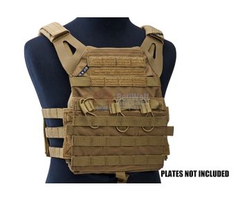 Crye Precision (By ZShot) Jumpable Plate Carrier JPC 2.0 w/ Flat M4 Molle Front Flap (M Size / Coyote Brown)