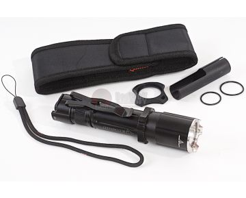 OPSMEN FAST 501A Tactical Flashlight w/ Crenulated Bezels (1000 Lumen) - Black