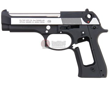 Guarder Aluminum Slide & Frame Kit for Tokyo Marui M92F/ M9 GBB Early Type New Version (Desert Storm) -Black/ Silver Side