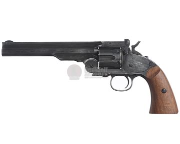 WinGun Break Top Major 3 1877 Airsoft Revolver CO2 793 (Brown Grip, 6mm Version) - Antique Black 1
