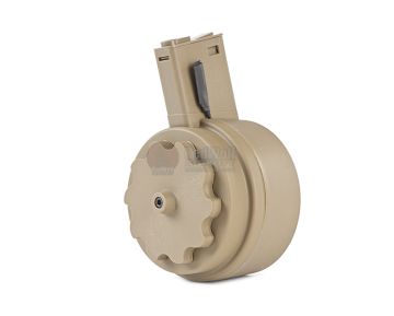 G&P 1500rds Attack Type Auto Winding Drum Magazine for Tokyo Marui M16 Series (FDE) 1