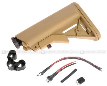 G&P M4A1 Extended Battery Buttstock (Sand) for Tokyo Marui M4 Series