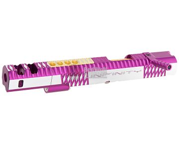 Gunsmith Bros CNC Aluminum IMM Curve Top Rhombus Open Slide Set for Tokyo Hi-Capa Series - 2 Tone Purple 1