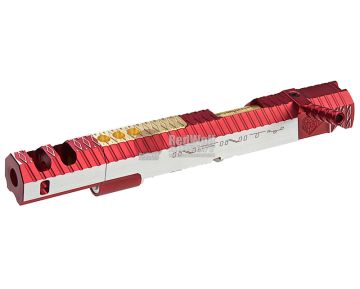 Gunsmith Bros CNC Aluminum IMM Rhombus Outline Open Slide Set for Tokyo Hi-Capa Series - 2 Tone Red 1