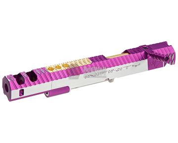 Gunsmith Bros CNC Aluminum IMM Spiral Rhombus Open Slide Set for Tokyo Hi-Capa Series - 2 Tone Purple 1