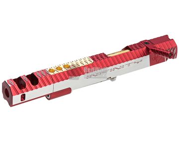 Gunsmith Bros CNC Aluminum IMM Spiral Rhombus Open Slide Set for Tokyo Hi-Capa Series - 2 Tone Red 1