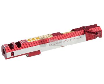 Gunsmith Bros CNC Aluminum IMM Small Rhombus Open Slide Set for Tokyo Hi-Capa Series - 2 Tone Red 1