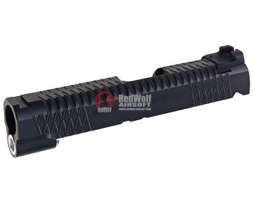 Gunsmith Bros CNC Aluminum SV Rhombus 4.3 Single Slide w/ Rear Sight for Tokyo Marui Hi-Capa Series - Black