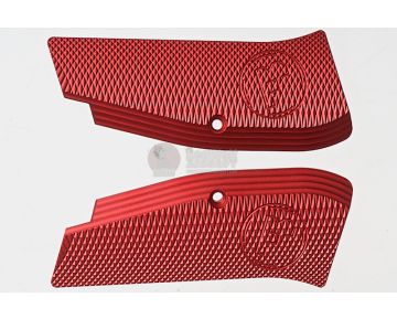 KJ Works CZ Logo Aluminium Hand Grip for CZ SP-01 Shadow - Red