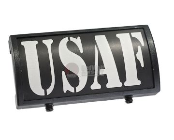 Custom Gun Rails (CGR) Aluminum Rail Cover (USAF, Large Laser Engraved Aluminum) - BK Retainer 1