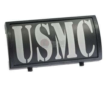 Custom Gun Rails (CGR) Aluminum Rail Cover (USMC, Large Laser Engraved Aluminum) - BK Retainer 1