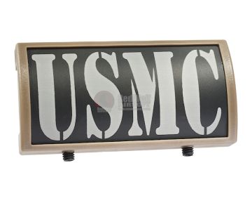 Custom Gun Rails (CGR) Aluminum Rail Cover (USMC, Large Laser Engraved Aluminum) - FDE Retainer 1