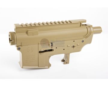 Madbull M4 Metal Receiver Ver.2 w/ Self Retaining Pins & Shortened Stock Tube (Gemtech Marking) - FDE 