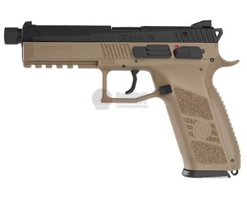 KJ Works ASG CZ P-09 Duty GBB Airsoft Pistol (Threaded Barrel)(ASG Licensed) - TAN 1