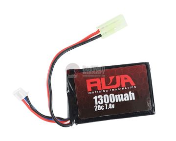 RWA Airsoft Lipo Battery 7.4V 1300mAh (20C, PEQ, Small Tamiya) 1