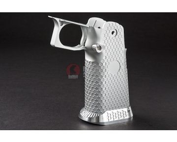 Airsoft Surgeon RWA Infinity CNC Aluminum Standard Logo Recess Grip Set - Silver 1