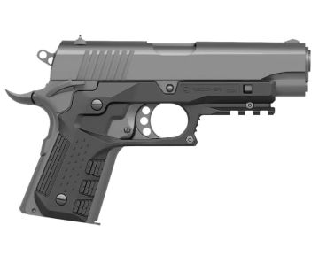 Recover Tactical Compact 1911 (Officer's Sized) CC3C Grip and Rail System - Black 0