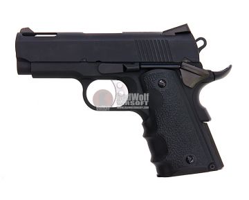 AW Custom NE10 Series 1911 Officer Size Gas Blowback Pistol - Black