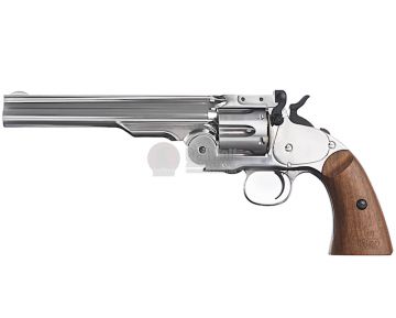 WinGun Break Top Major 3 1877 Airsoft Revolver CO2 793 (Brown Grip, 6mm Version) - Silver