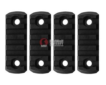 GK Tactical M-LOK Nylon 5 Picatinny Rail Sections (4pcs / Set) - Black
