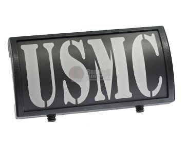 Custom Gun Rails (CGR) Aluminum Rail Cover (USMC, Large Laser Engraved Aluminum) - BK Retainer