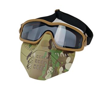TMC Impact-rated Goggle with Removable Airsoft Mask - Multicam