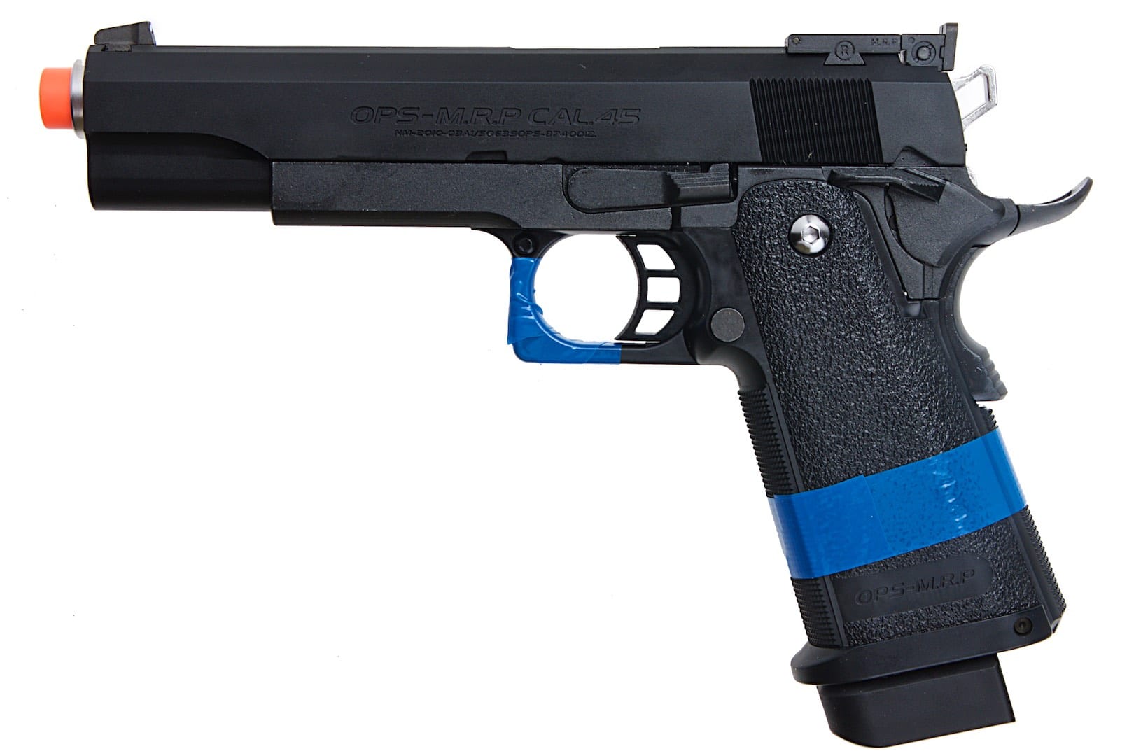 SB199 requires that airsoft pistols have bright colored tape affixed to their pistol grip and trigger guard. SB199 requires that airsoft pistols have bright colored tape affixed to their pistol grip and trigger guard.